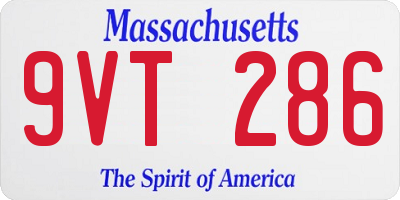 MA license plate 9VT286