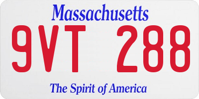 MA license plate 9VT288