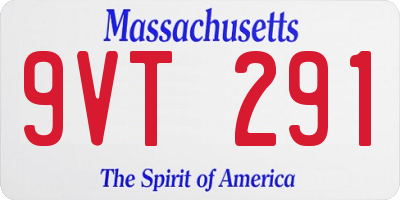 MA license plate 9VT291