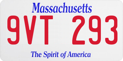 MA license plate 9VT293