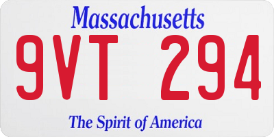 MA license plate 9VT294