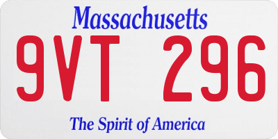 MA license plate 9VT296
