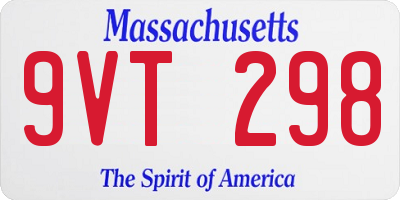 MA license plate 9VT298