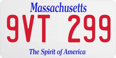 MA license plate 9VT299