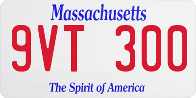 MA license plate 9VT300