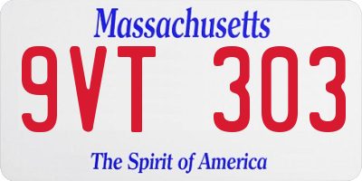 MA license plate 9VT303