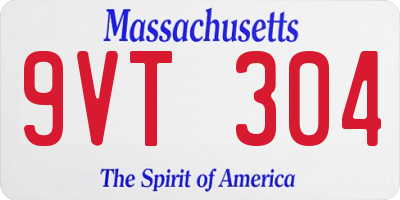 MA license plate 9VT304
