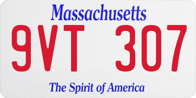 MA license plate 9VT307