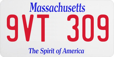 MA license plate 9VT309