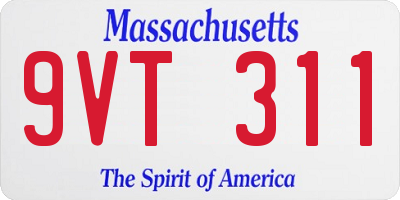 MA license plate 9VT311