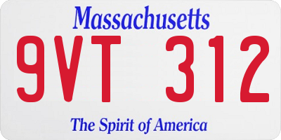 MA license plate 9VT312