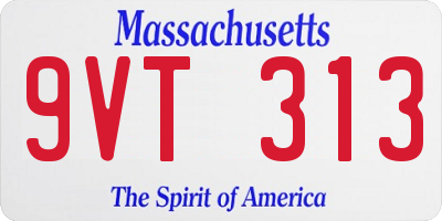 MA license plate 9VT313