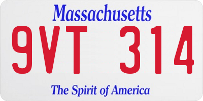 MA license plate 9VT314