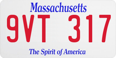 MA license plate 9VT317