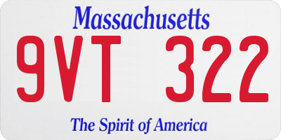 MA license plate 9VT322
