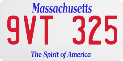 MA license plate 9VT325