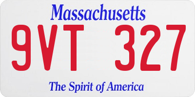 MA license plate 9VT327