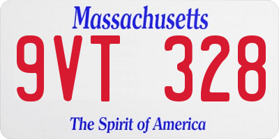 MA license plate 9VT328
