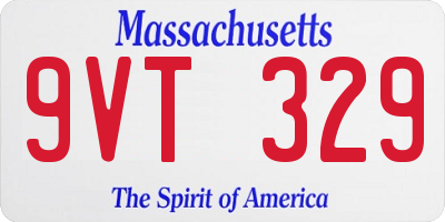 MA license plate 9VT329