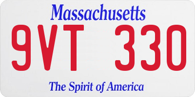 MA license plate 9VT330