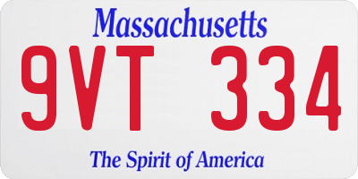 MA license plate 9VT334