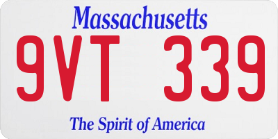 MA license plate 9VT339