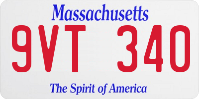 MA license plate 9VT340