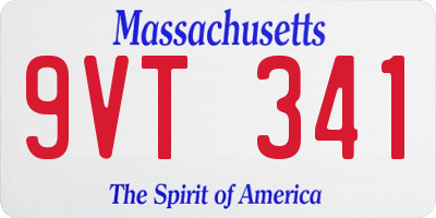 MA license plate 9VT341