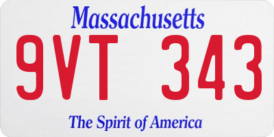 MA license plate 9VT343