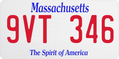 MA license plate 9VT346