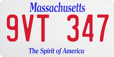 MA license plate 9VT347
