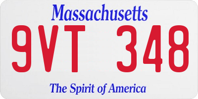 MA license plate 9VT348