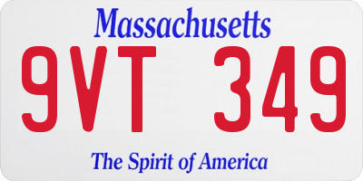MA license plate 9VT349