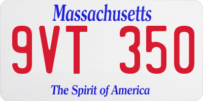 MA license plate 9VT350