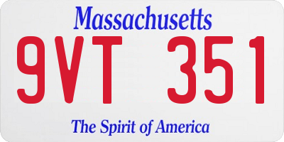 MA license plate 9VT351