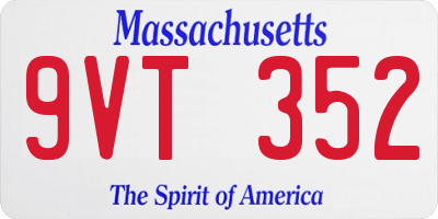 MA license plate 9VT352
