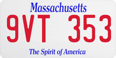 MA license plate 9VT353