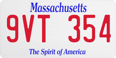 MA license plate 9VT354