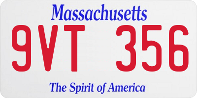 MA license plate 9VT356