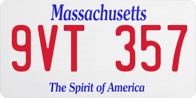 MA license plate 9VT357