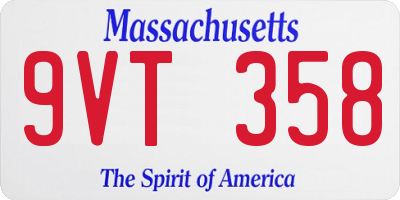 MA license plate 9VT358