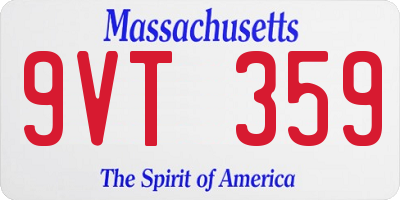 MA license plate 9VT359