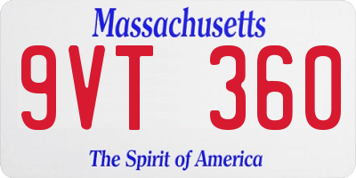 MA license plate 9VT360