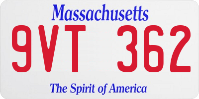 MA license plate 9VT362