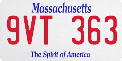 MA license plate 9VT363