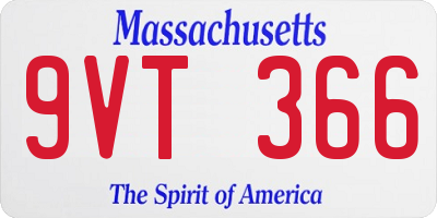 MA license plate 9VT366