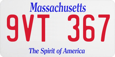 MA license plate 9VT367