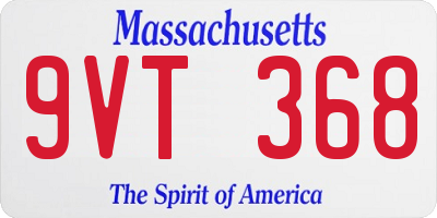 MA license plate 9VT368