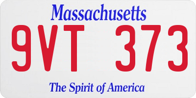 MA license plate 9VT373