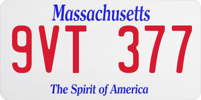 MA license plate 9VT377